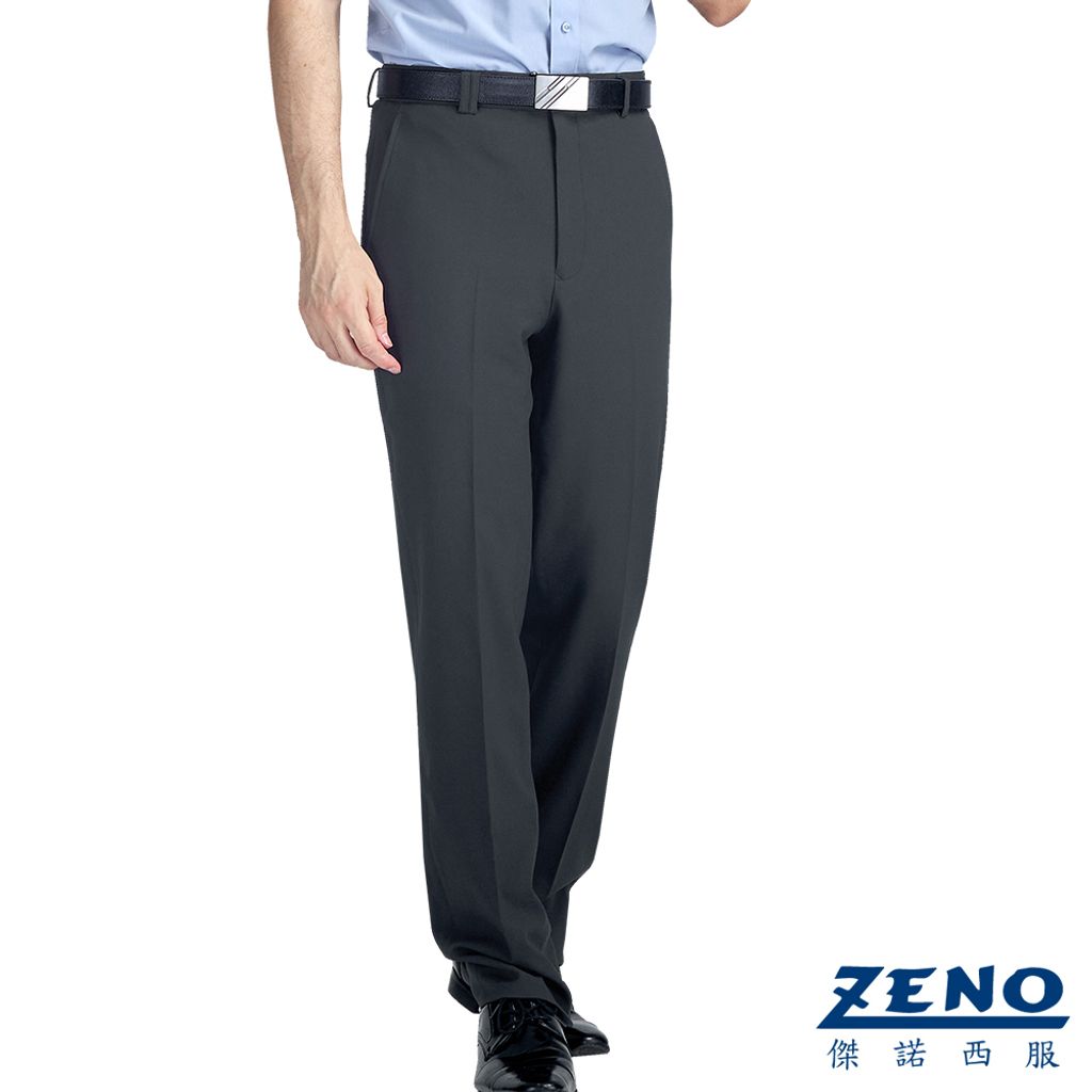 ZENO 都會商務雅致素面平口西裝褲‧紳士灰