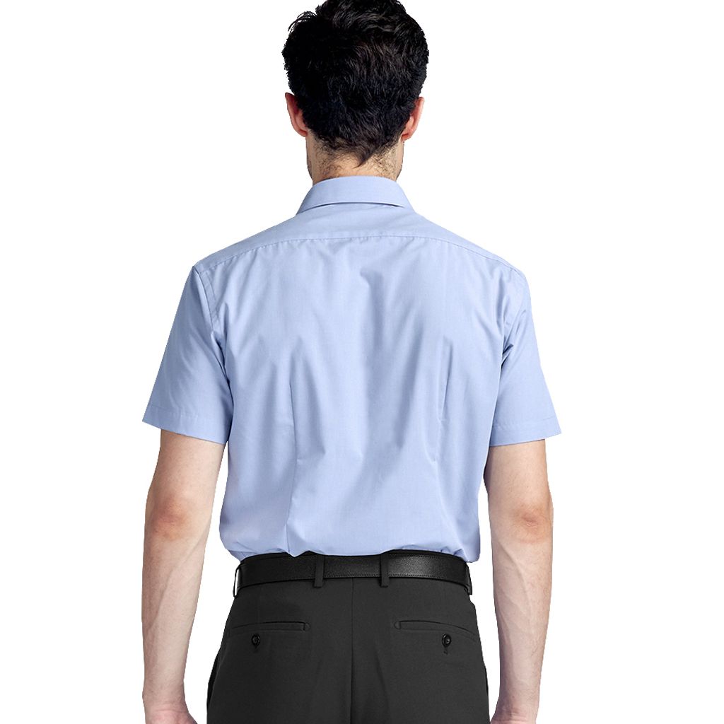 GIBBON 涼感透氣舒適質感短袖襯衫 灰藍款-3