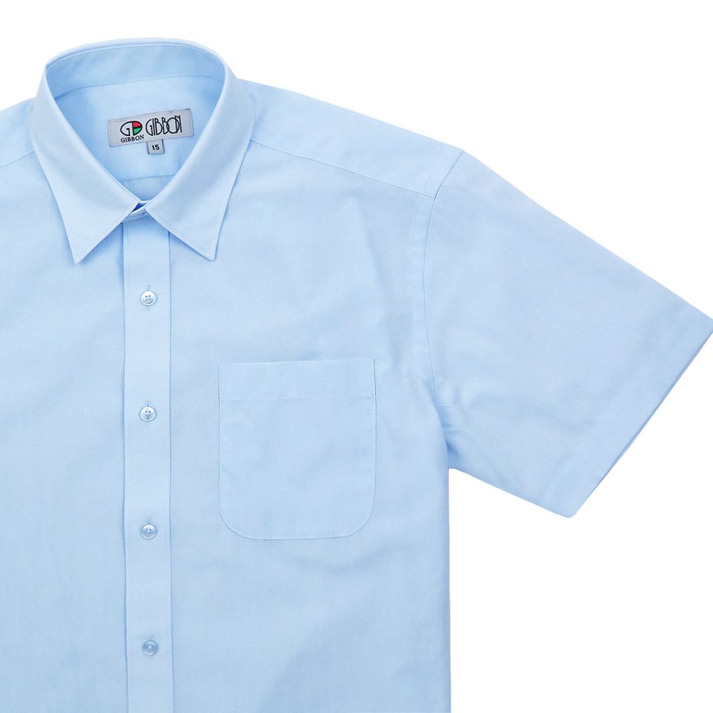GIBBON 涼感透氣舒適質感短袖襯衫 淡藍款-6
