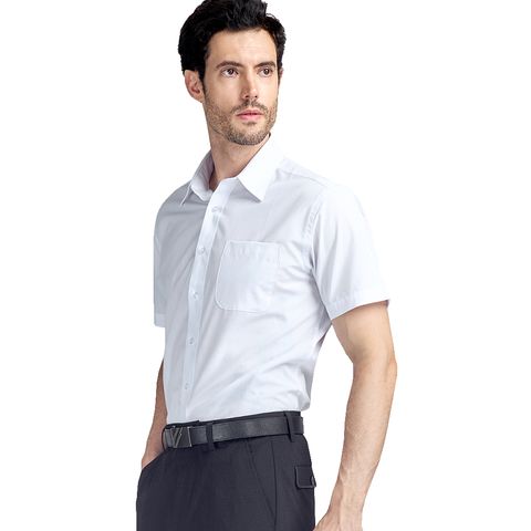 GIBBON 涼感透氣舒適質感短袖襯衫 白色款-2