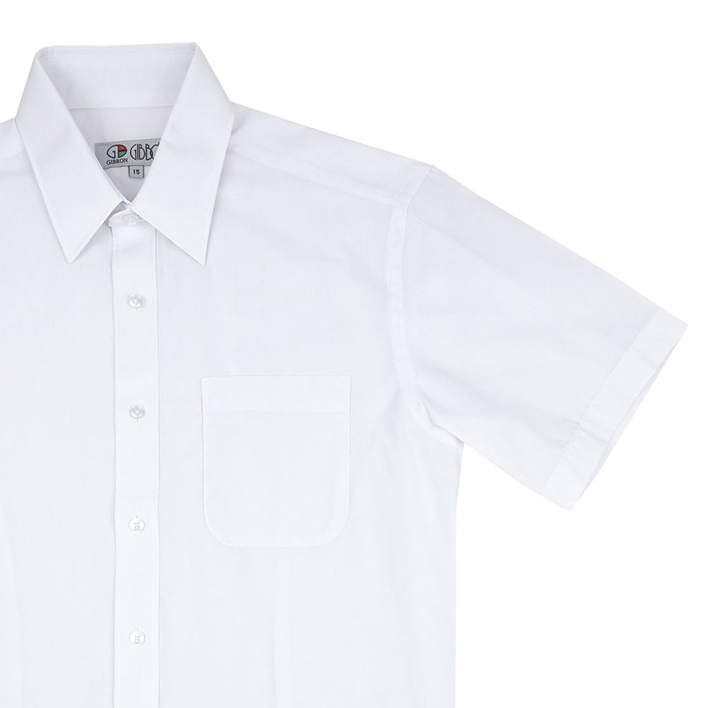 GIBBON 涼感透氣舒適質感短袖襯衫 白色款-6