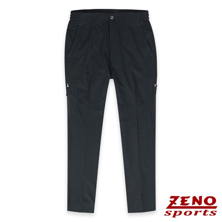 ZENO 極速快乾四面彈機能運動長褲-青黑