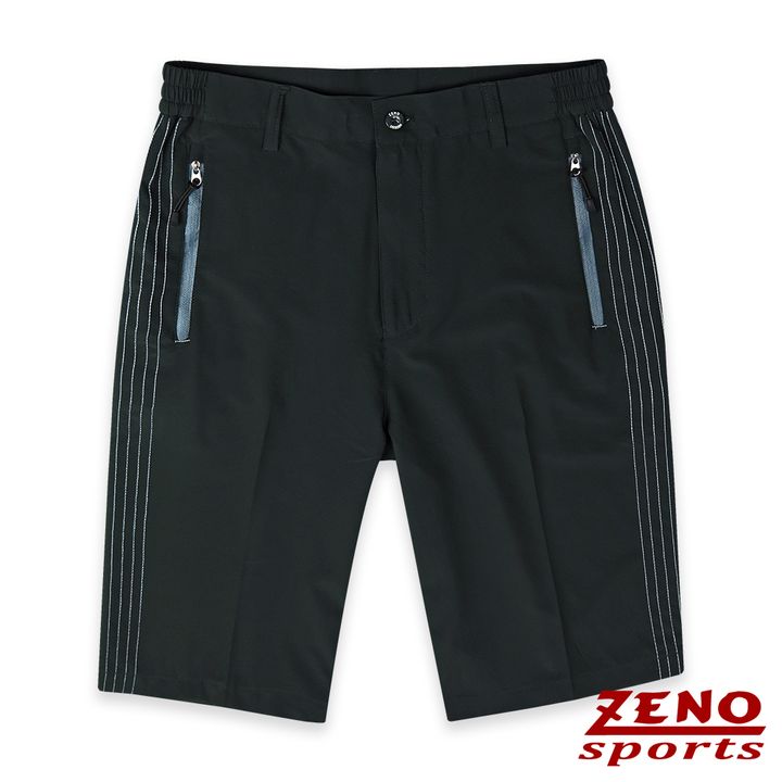 ZENO傑諾-機能快乾四面彈銀色織線短褲-青黑 M-3XL