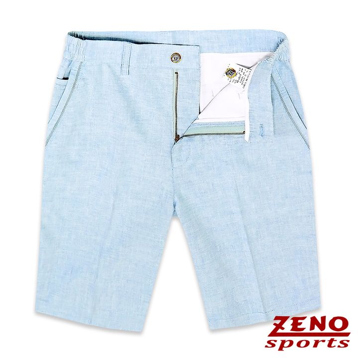 ZENO傑諾-竹纖維透氣彈力短褲-淺藍 M-3XL