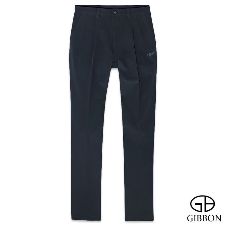 GIBBON 四面彈力防水保暖圖騰長褲(打摺)‧黑灰1