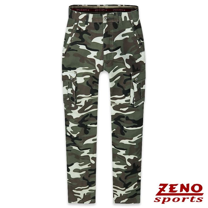 ZENO 保暖刷毛迷彩休閒褲‧棕綠