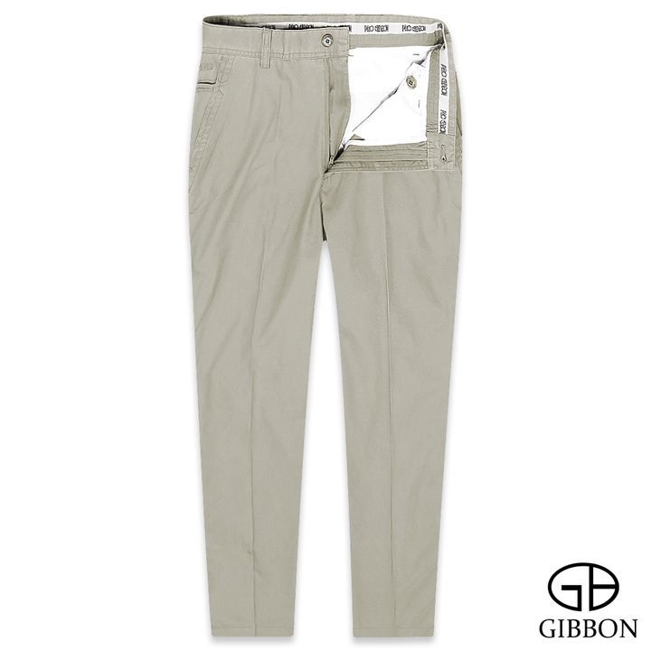 GIBBON 有機棉質親膚平口休閒褲‧卡其