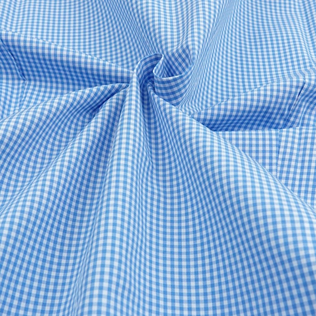 7-GIBBON吉朋-經典細格紋純棉長袖襯衫‧藍白格