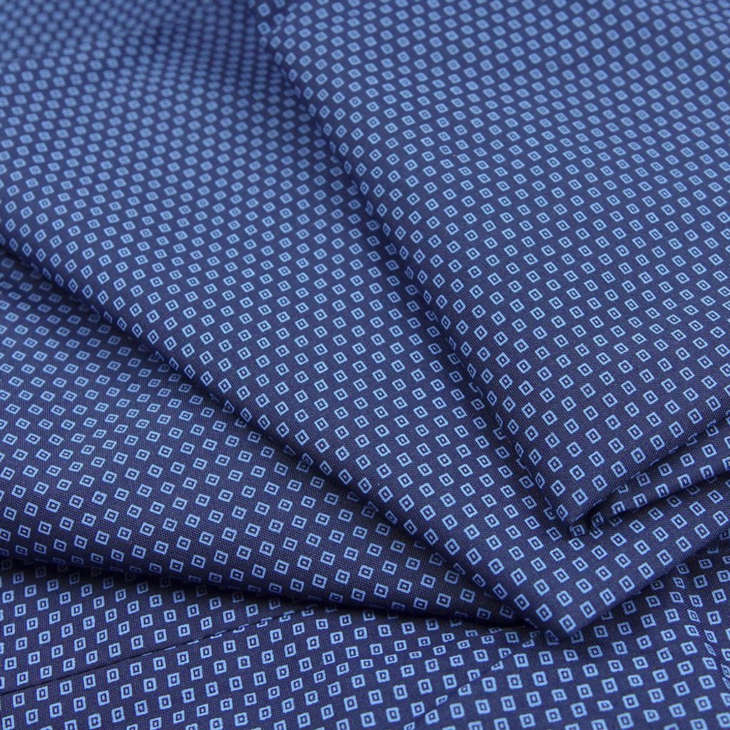 7-GIBBON吉朋-滿版印花方格休閒長袖襯衫‧深藍色