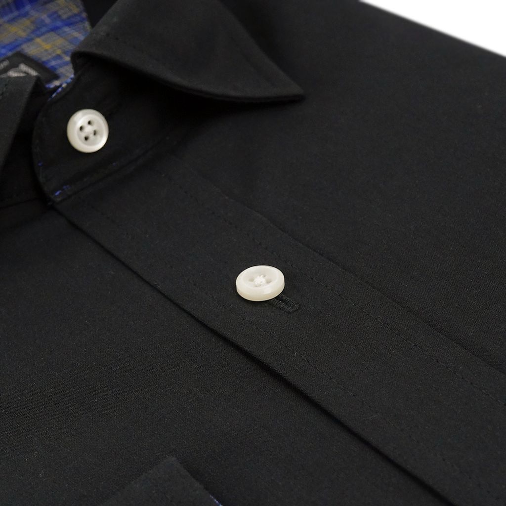 5-GIBBON吉朋-都會紳士素面純棉長袖襯衫‧黑色