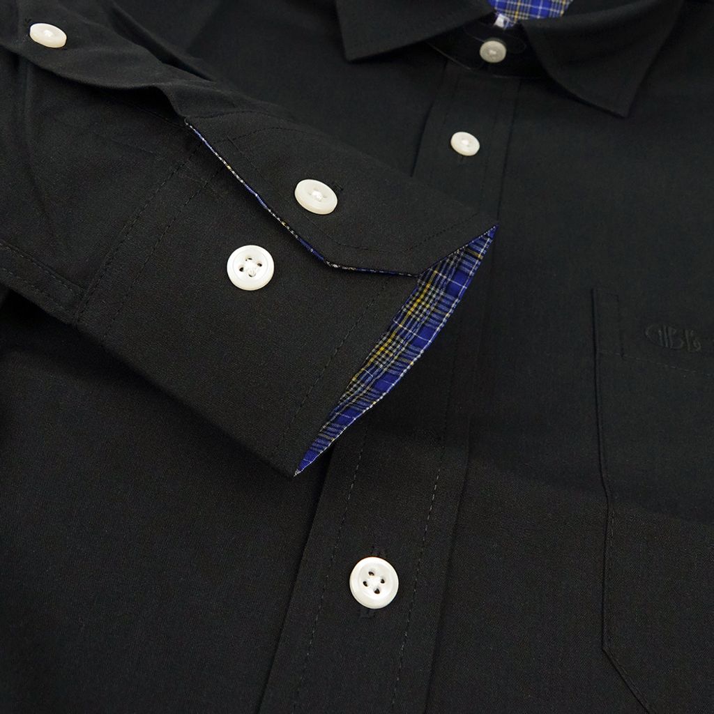 6-GIBBON吉朋-都會紳士素面純棉長袖襯衫‧黑色