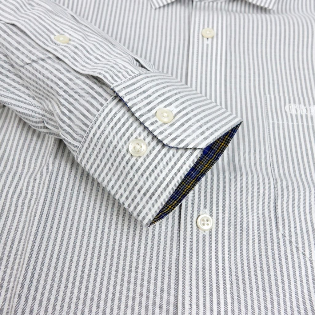 7-GIBBON吉朋-英倫風休閒彈性牛津長袖襯衫‧灰色