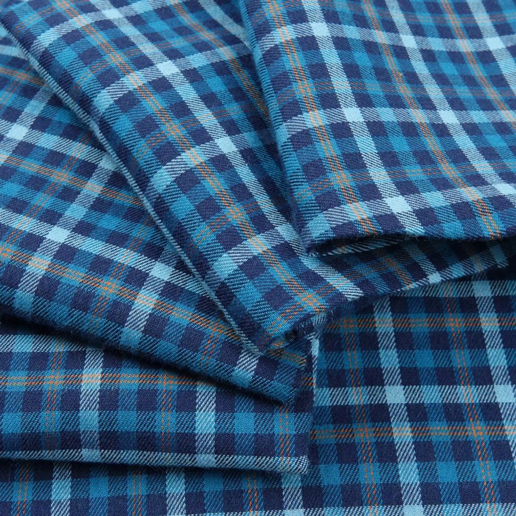 8-GIBBON吉朋-英倫風典雅格紋休閒長袖襯衫‧綠松藍