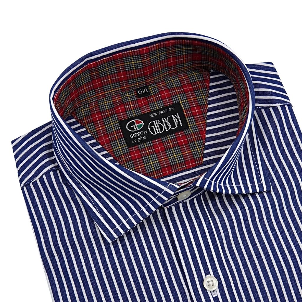 5-GIBBON吉朋-經典粗條紋休閒長袖襯衫‧二色