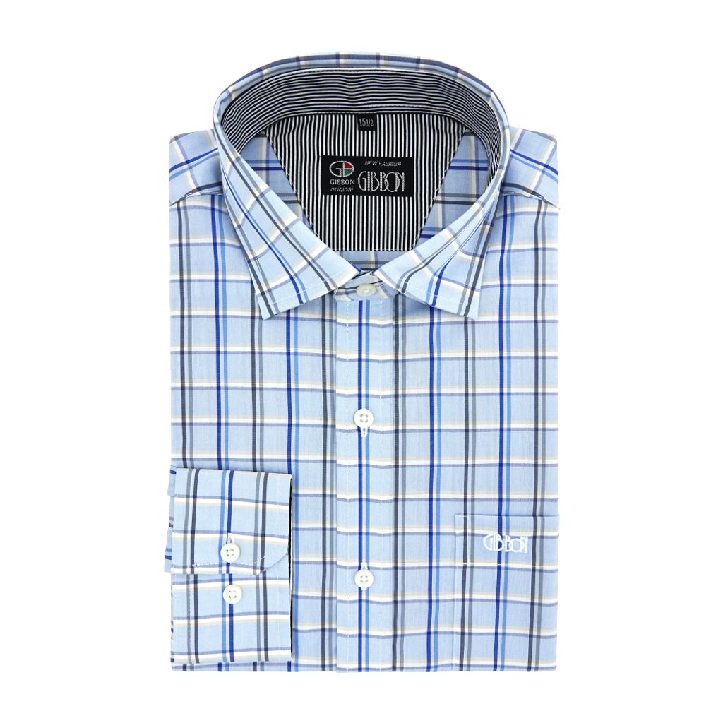 4-GIBBON吉朋-清新格紋純棉休閒長袖襯衫‧二色