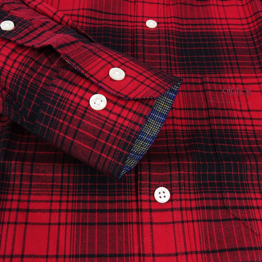 7-GIBBON吉朋-英倫風格紋彈性休閒長袖襯衫‧二色