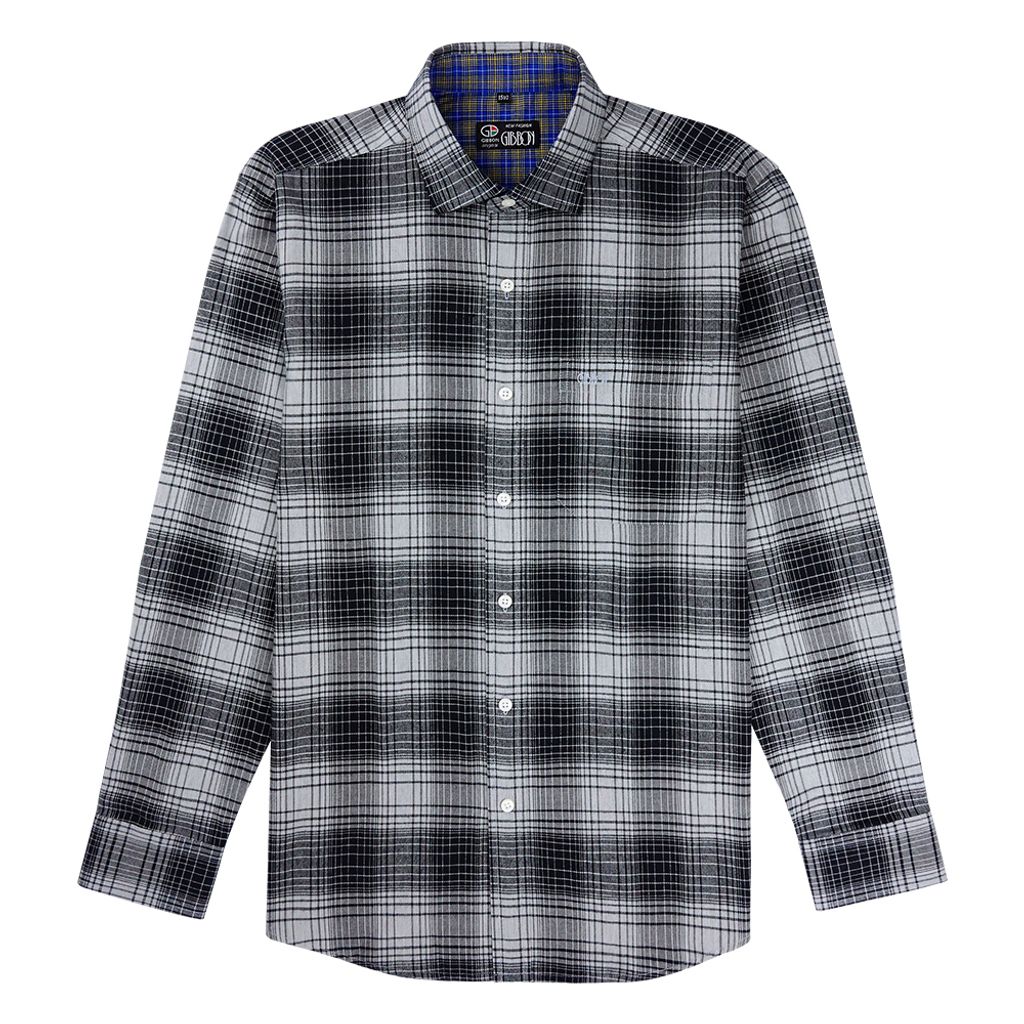 2-GIBBON吉朋-英倫風格紋彈性休閒長袖襯衫‧二色