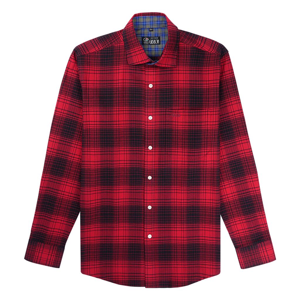 3-GIBBON吉朋-英倫風格紋彈性休閒長袖襯衫‧二色