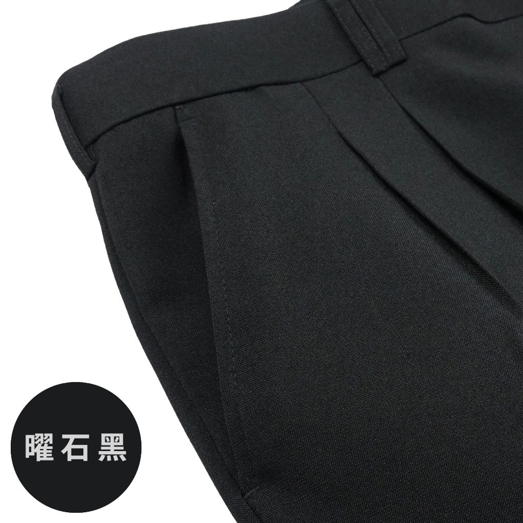 2-ZENO傑諾 大尺碼雅仕褶學 舒適打摺款 商務西裝褲 灰色微光澤 曜石黑