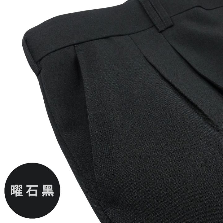 2-ZENO傑諾 大尺碼雅仕褶學 舒適打摺款 商務西裝褲 灰色微光澤 曜石黑