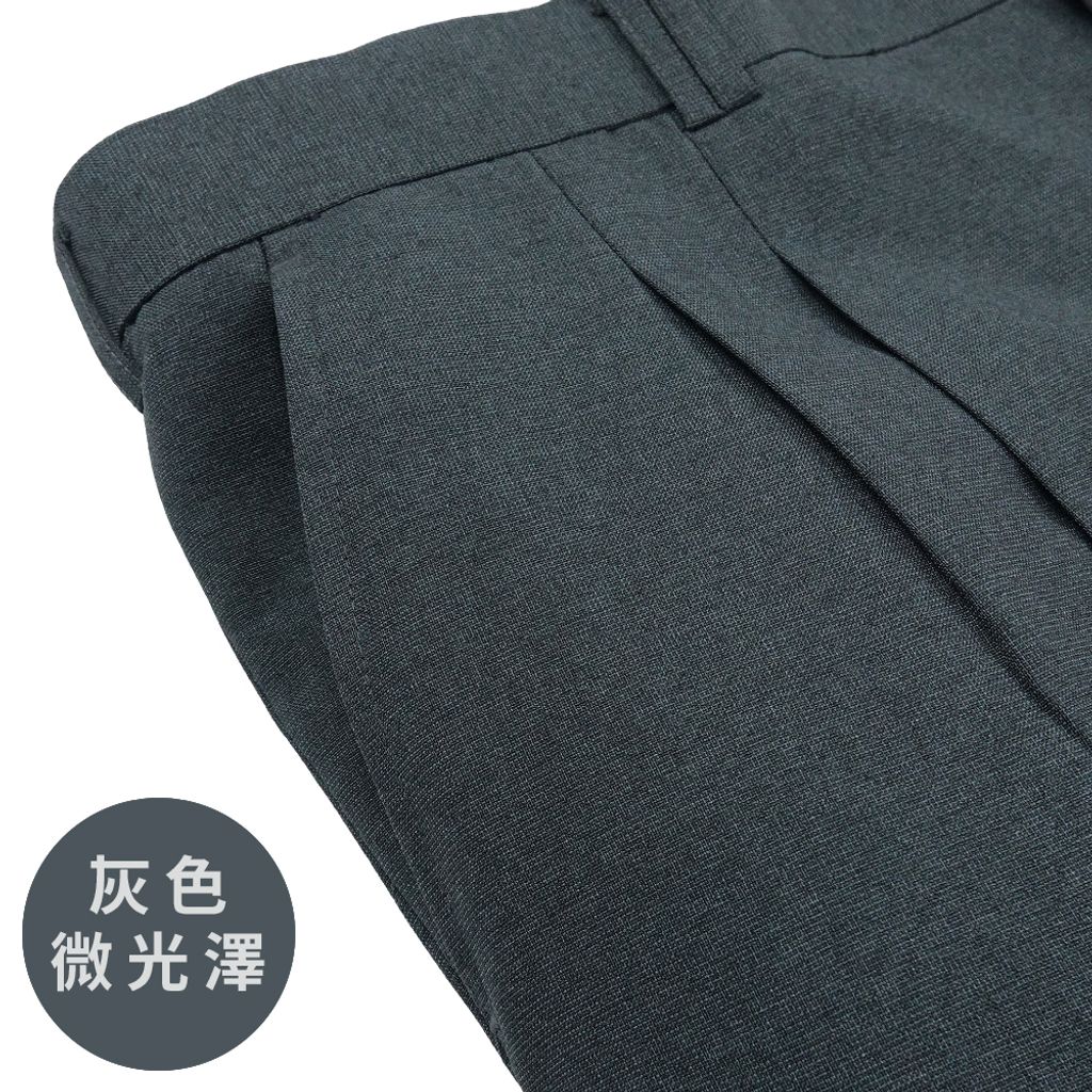 3-ZENO傑諾 大尺碼雅仕褶學 舒適打摺款 商務西裝褲 灰色微光澤 曜石黑