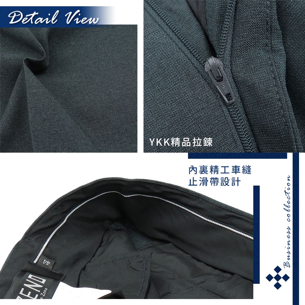 7-ZENO傑諾 大尺碼雅仕褶學 舒適打摺款 商務西裝褲 灰色微光澤 曜石黑