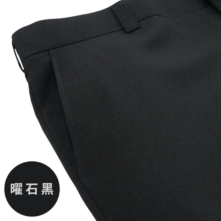 2-ZENO傑諾 大尺碼寰宇菁英 修身平口款 商務西裝褲 灰色微光澤 曜石黑