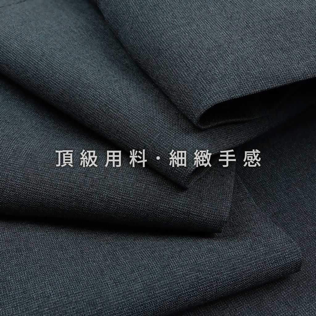 8-ZENO傑諾 大尺碼寰宇菁英 修身平口款 商務西裝褲 灰色微光澤 曜石黑