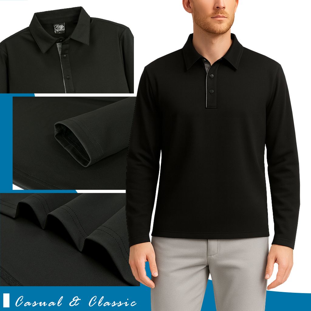 GIBBON吉朋-極暖感 吸排四面彈 舒適機能保暖衣 男款長袖POLO衫-7