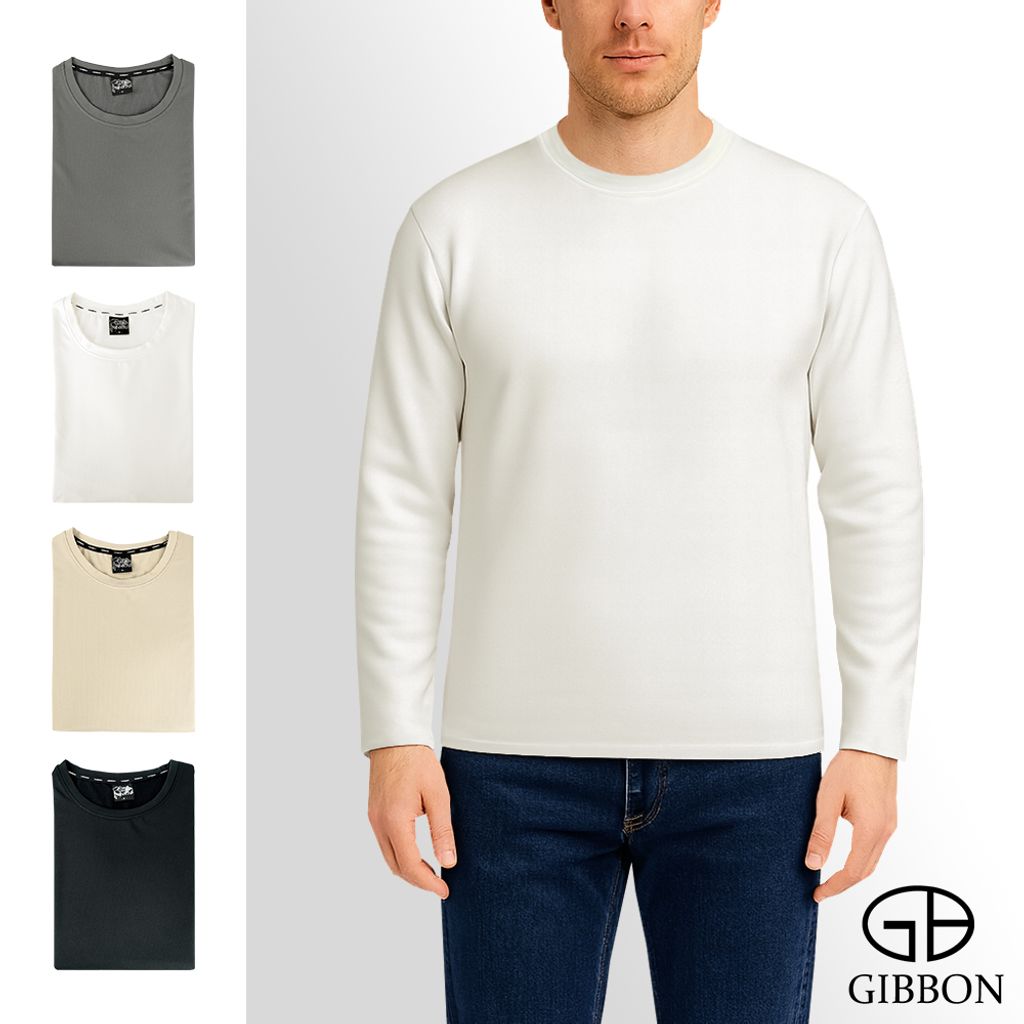 GIBBON吉朋-極暖感 吸排四面彈 男款圓領舒適機能保暖衣