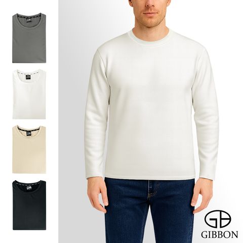 GIBBON吉朋-極暖感 吸排四面彈 男款圓領舒適機能保暖衣