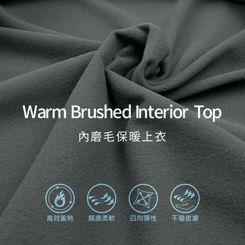 GIBBON吉朋-極暖感 高效蓄熱內磨毛 男款圓領 四面彈舒適保暖衣
