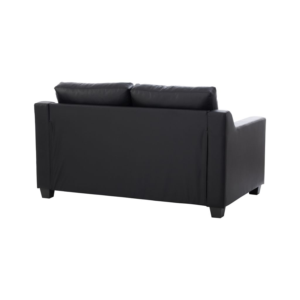 AIMIZON Celinu 2 seater sofa in Black colour leg, Espresso colour Vinyl body