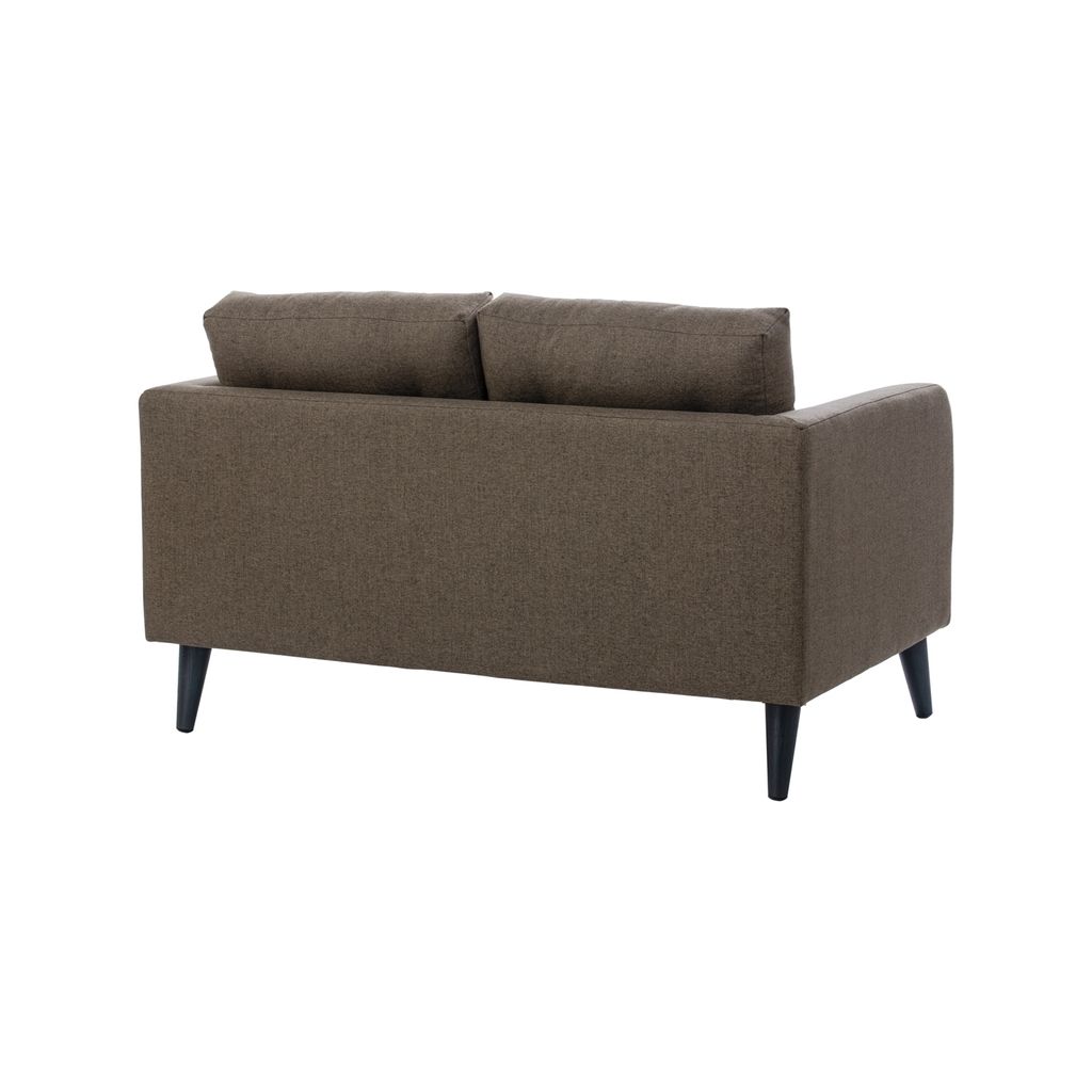 AIMIZON Bltu 2 seater sofa in Black colour leg, Chestnut colour Challis fabric body