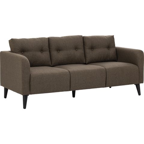 AIMIZON Bltu 3 seater sofa in Black colour leg, Chestnut colour Challis fabric body