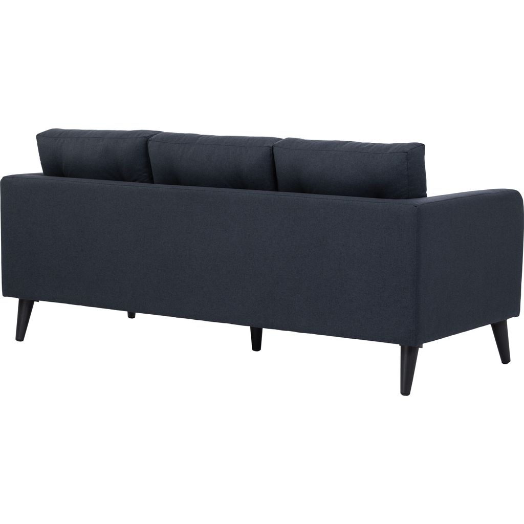 AIMIZON Bltu 3 seater sofa in Black colour leg, Navy colour Challis fabric body