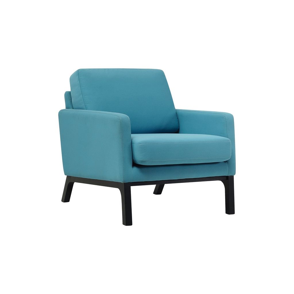 AIMIZON Diris Lounge Chair with Black colour leg, Clover colour Scarlet fabric