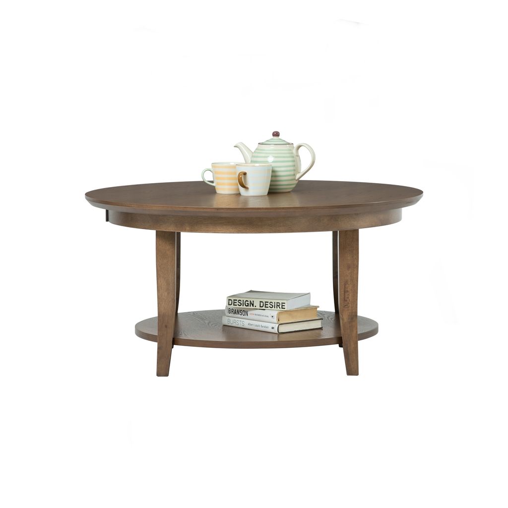 AIMIZON Kecuby round coffee table in Cocoa colour