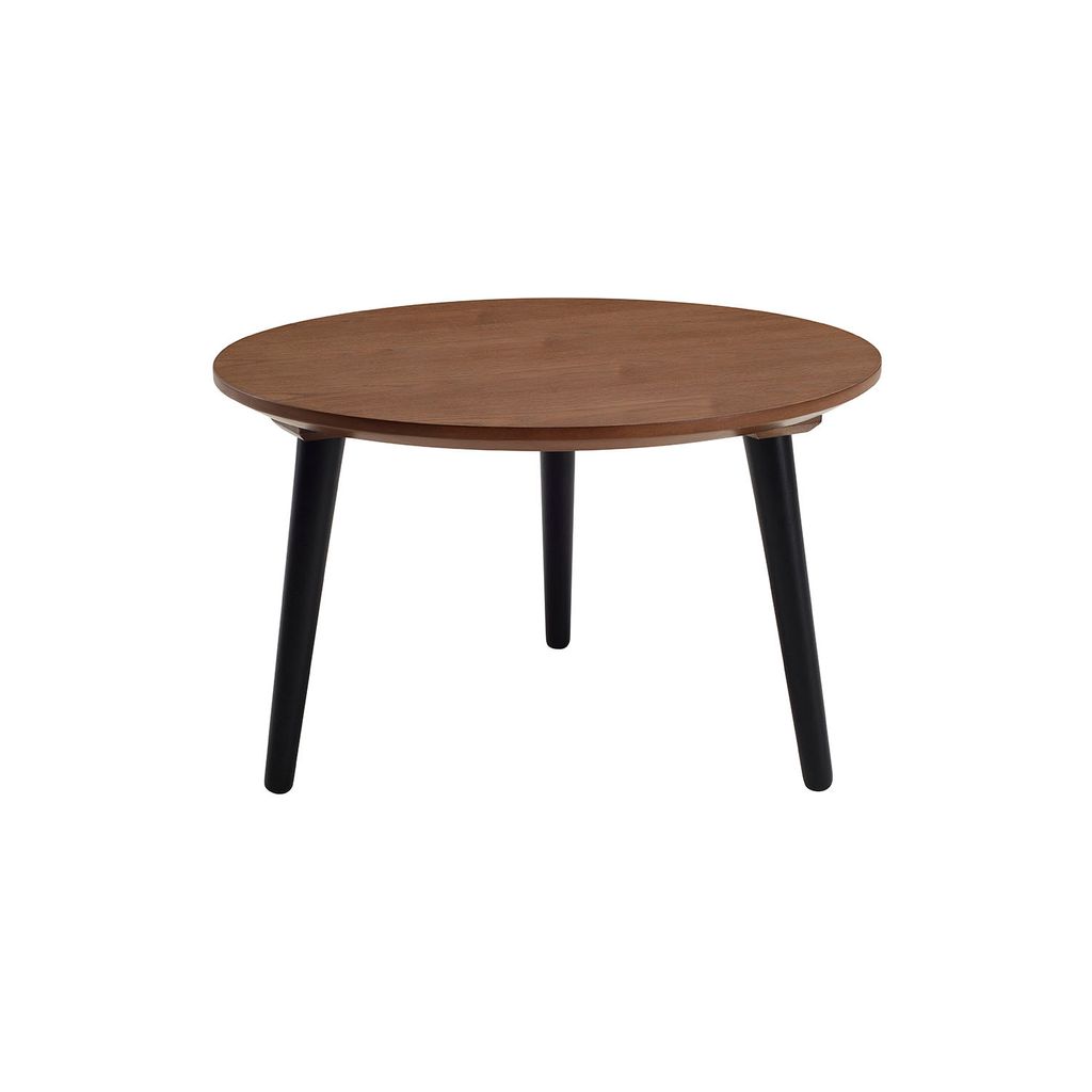 AIMIZON Dersyn Round coffee table in Cocoa colour top, Black colour leg
