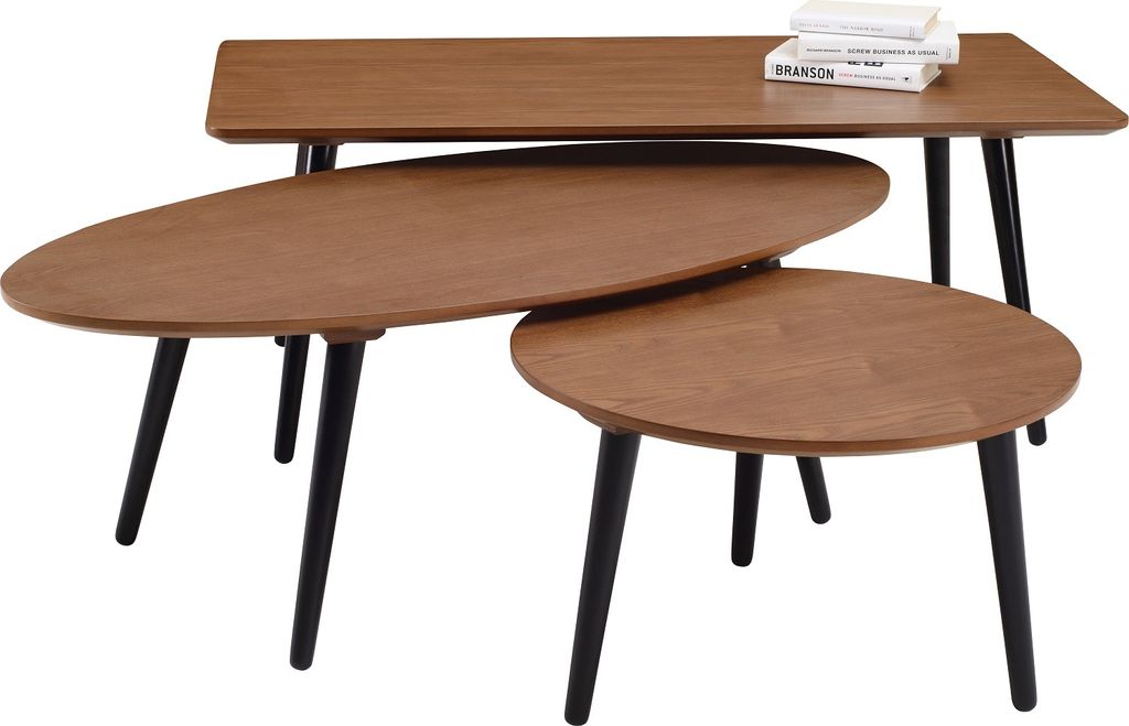 AIMIZON Dersyn coffee table in Cocoa colour top, Black colour leg