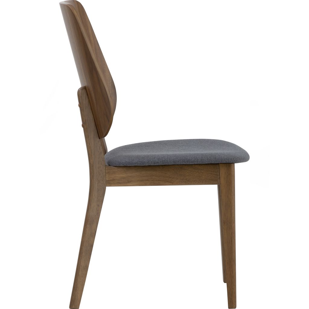 AIMIZON Mutfo dining chair in Cocoa colour frame, Battleship Grey colour Challis fabric seat