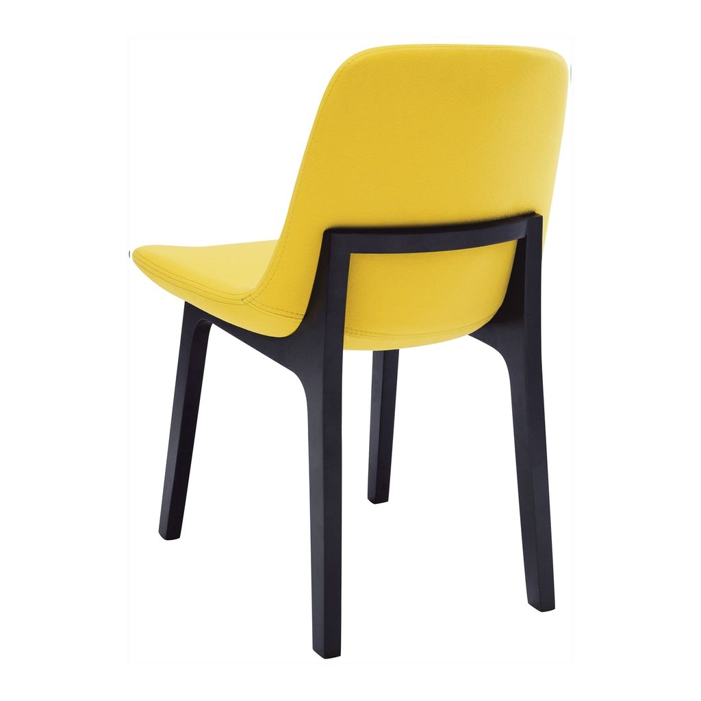 AIMIZON Barure Dining Chair with Black colour Leg, Pistachio colour Scarlet fabric