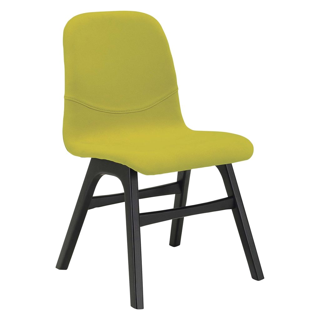 AIMIZON Bve dining chair in Black colour leg, Pistachio colour Scarlet fabric frame