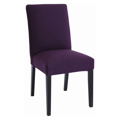 AIMIZON Jilge Dining Chair with Black colour leg, Orchid colour Barras fabric cover