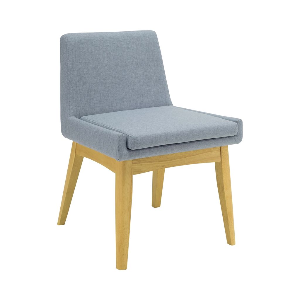 AIMIZON Dhenil dining chair in Natural colour leg, Aquamarine colour Doublet fabric frame
