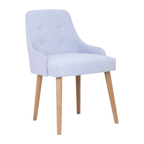 AIMIZON Deotlon chair in Natural colour frame, Pale Blue colour Highland fabric