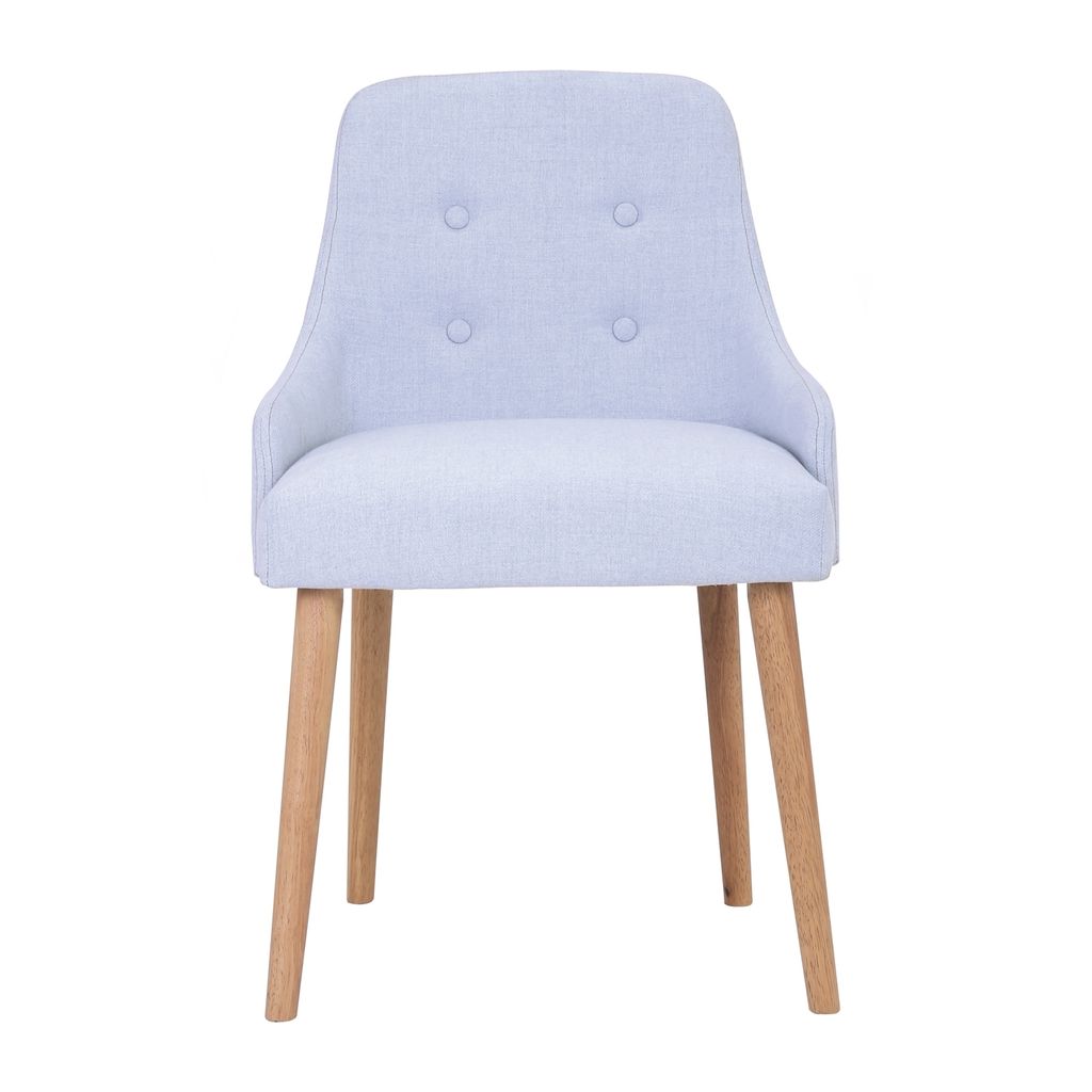 AIMIZON Deotlon chair in Natural colour frame, Pale Blue colour Highland fabric