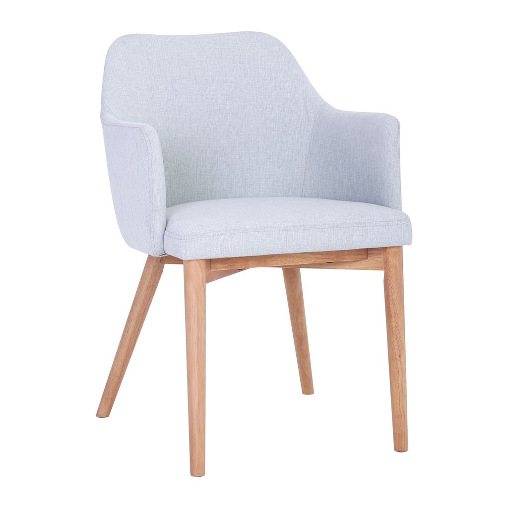 AIMIZON Hotil chair in Natural colour frame, Sea Green colour Delaine fabric