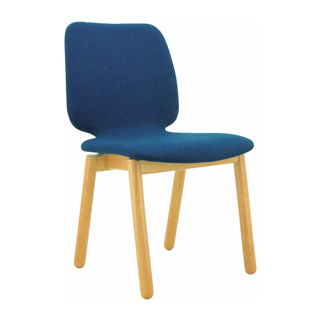 AIMIZON Nossoi chair in Natural colour leg, Midnight Blue colour Dimity fabric