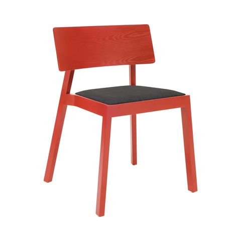 AIMIZON Xonte chair in Maroon Open Pore frame, Seal colour Welkin fabric